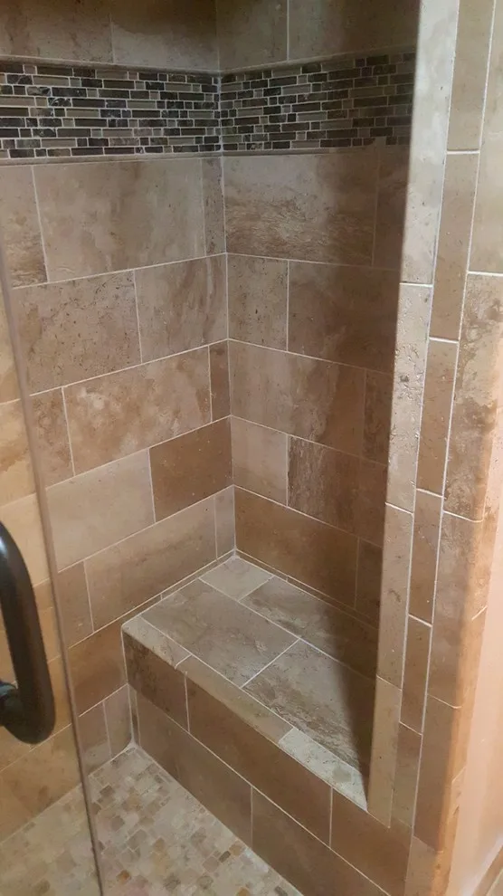 Travertine Restrooms by Zendo Renovations - Photo 6