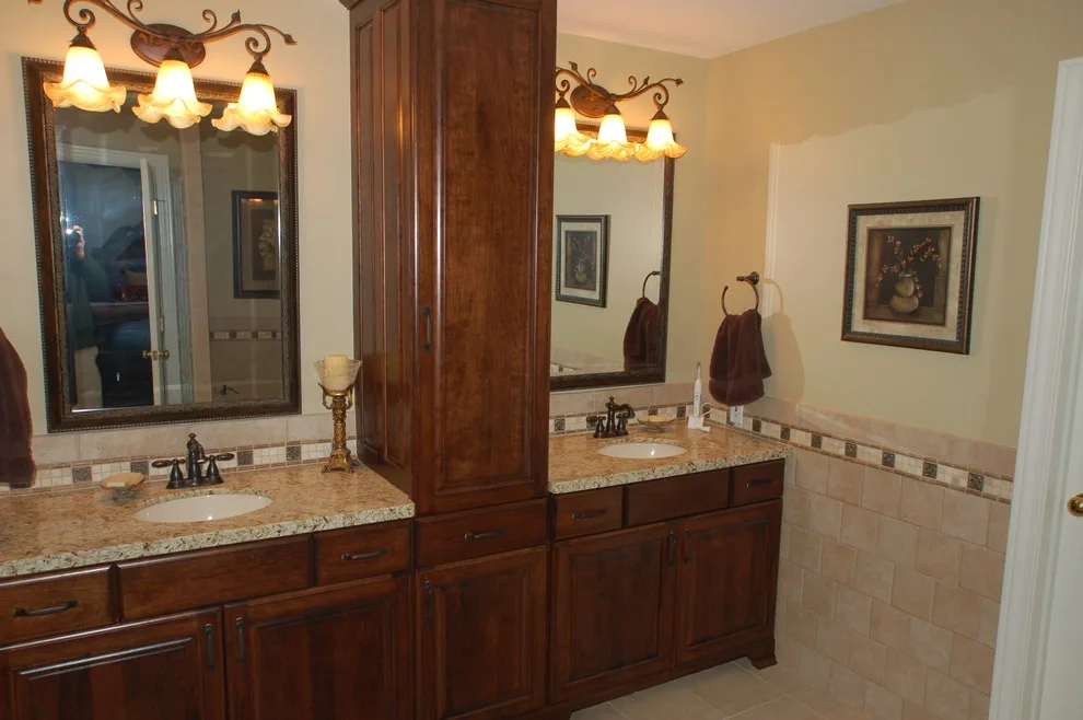 Midland, MI Tuscan Style Bathroom Renovation by Tri-City Remodeling & Nowak Cabinets - Photo 2