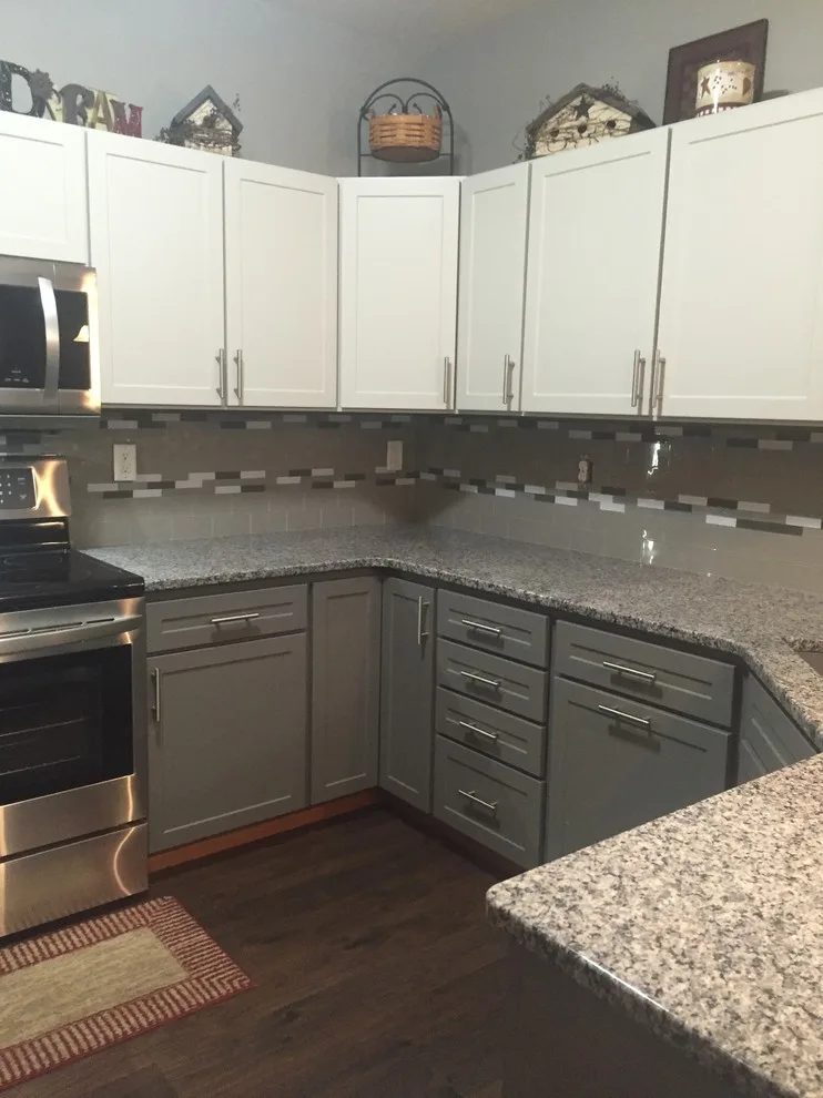 Dual Hue Kitchen Door Replacement in "Mist" & "Gauntlet" Laminate by Kitchen Solvers Of Madison - Photo 2