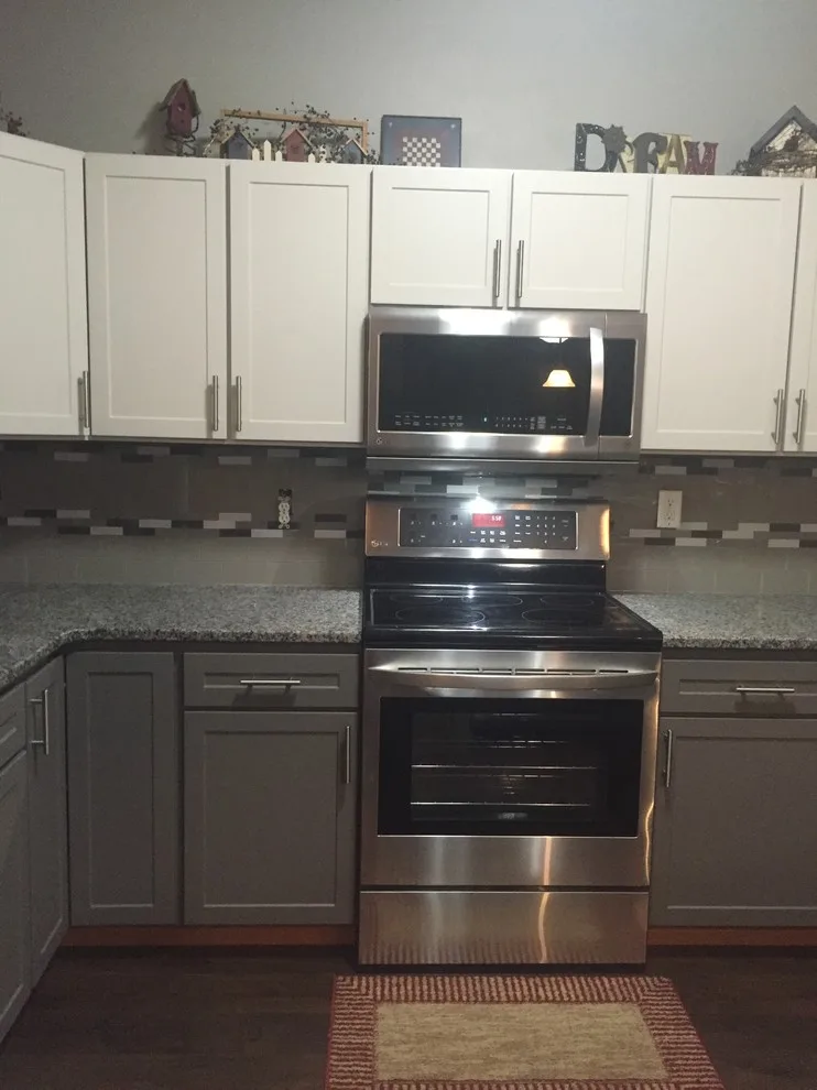 Dual Hue Kitchen Door Replacement in "Mist" & "Gauntlet" Laminate by Kitchen Solvers Of Madison - Photo 4