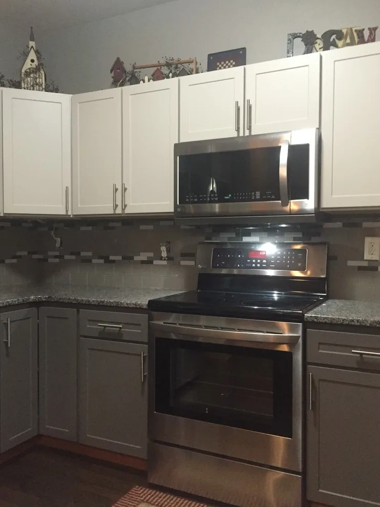 Dual Hue Kitchen Door Replacement in "Mist" & "Gauntlet" Laminate by Kitchen Solvers Of Madison - Photo 3