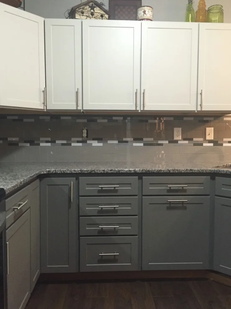 Dual Hue Kitchen Door Replacement in "Mist" & "Gauntlet" Laminate by Kitchen Solvers Of Madison - Photo 5