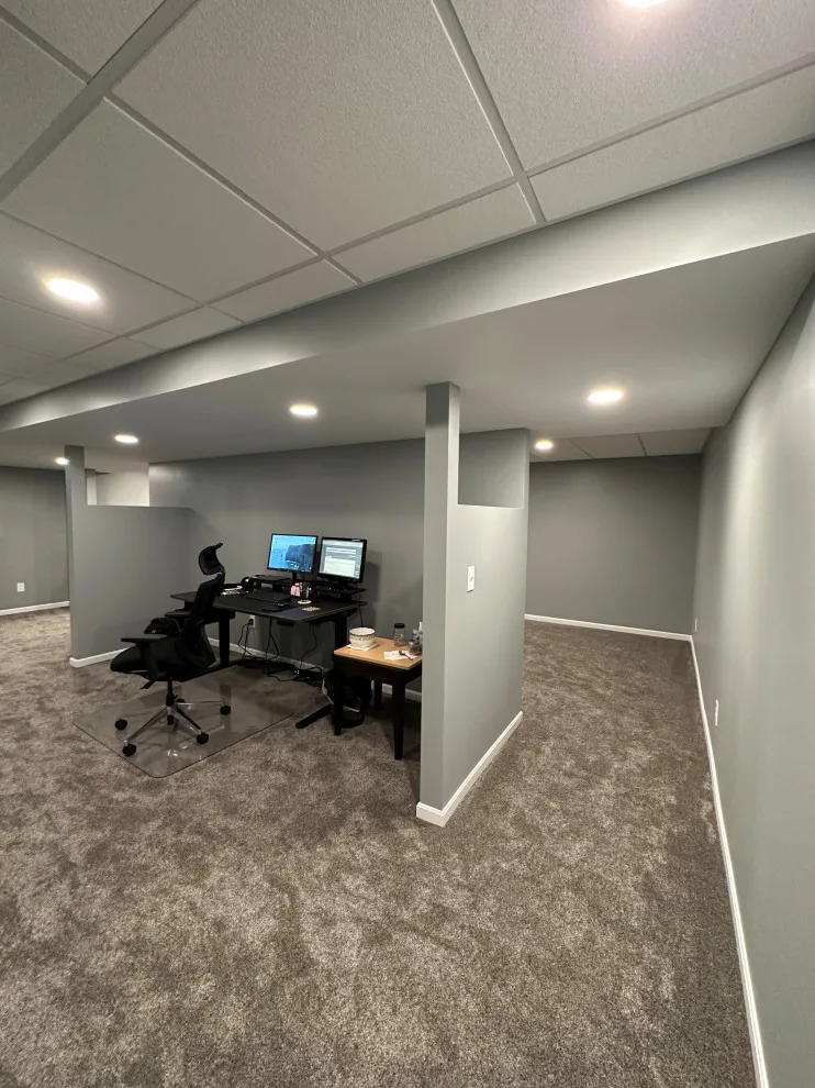 Distinctive Workspace Basement Area by Medina Exteriors & Remodeling - Photo 6