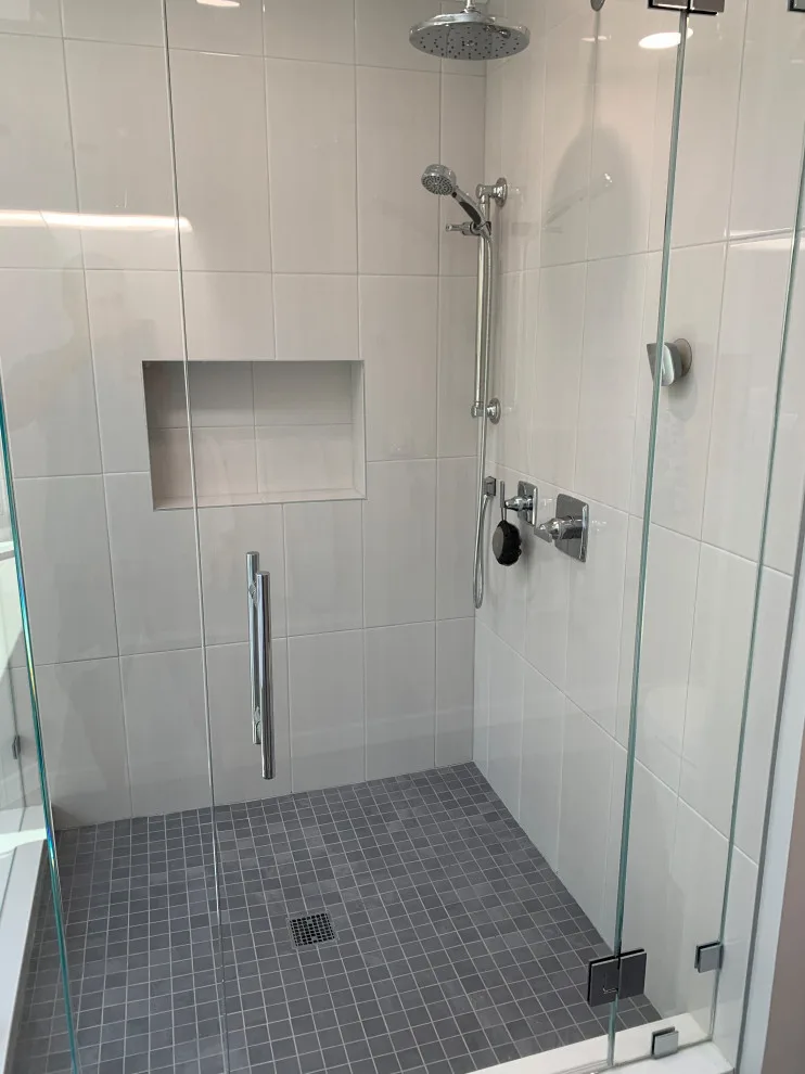 Contemporary Bathroom Renovation by K & M Flooring-Renovations Inc. - Photo 3