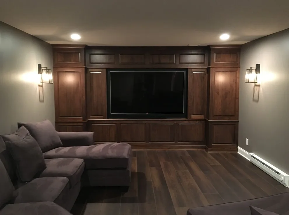 Walnut Panel Home Theater by Straight Edge Construction Group - Photo 2