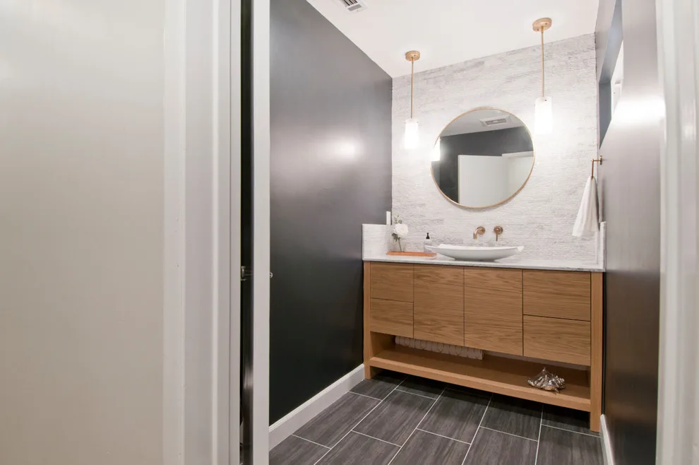 Sierra Madre - Cozy Powder Room Design by Concept Renovations, Inc. - Photo 2