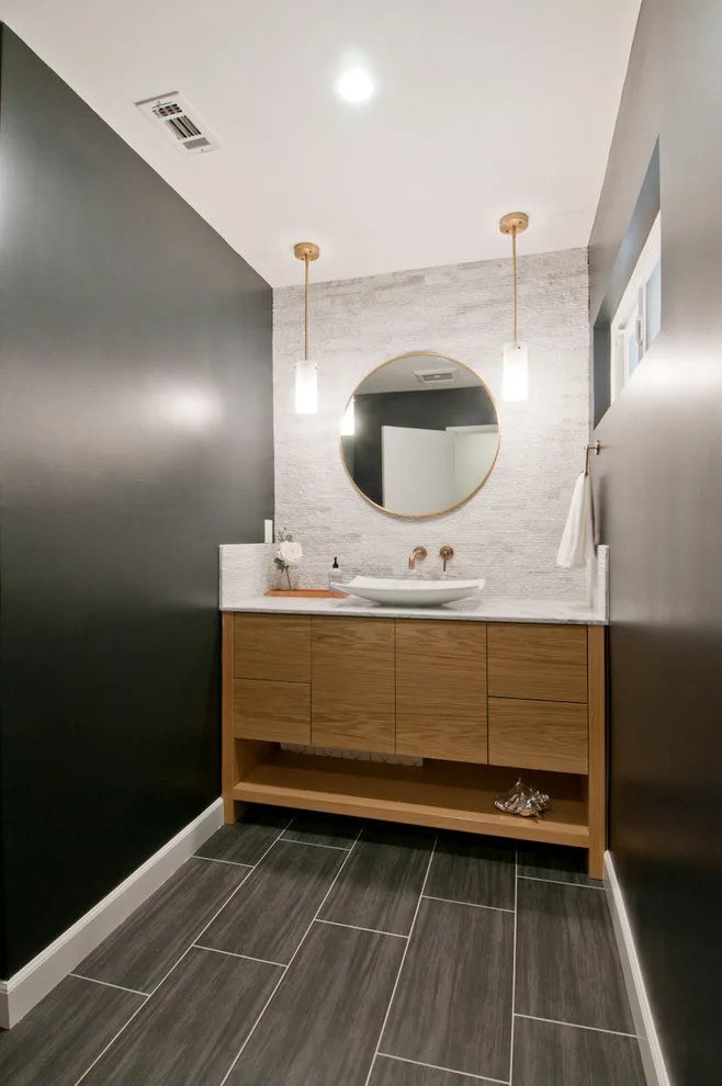 Sierra Madre - Cozy Powder Room Design by Concept Renovations, Inc. - Photo 7