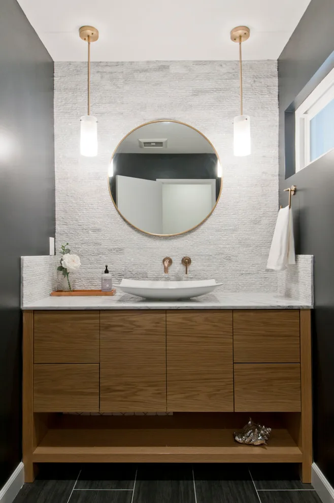 Sierra Madre - Cozy Powder Room Design by Concept Renovations, Inc. - Photo 8