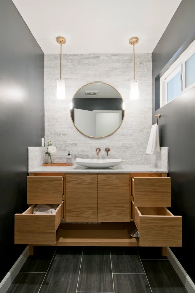 Sierra Madre - Cozy Powder Room Design by Concept Renovations, Inc. - Photo 18