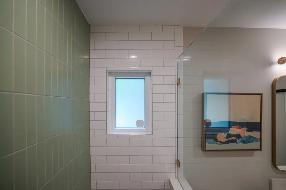 Cozy Walnut and Brass Main Bathroom Escape by KCBR Design | Remodel - Photo 7