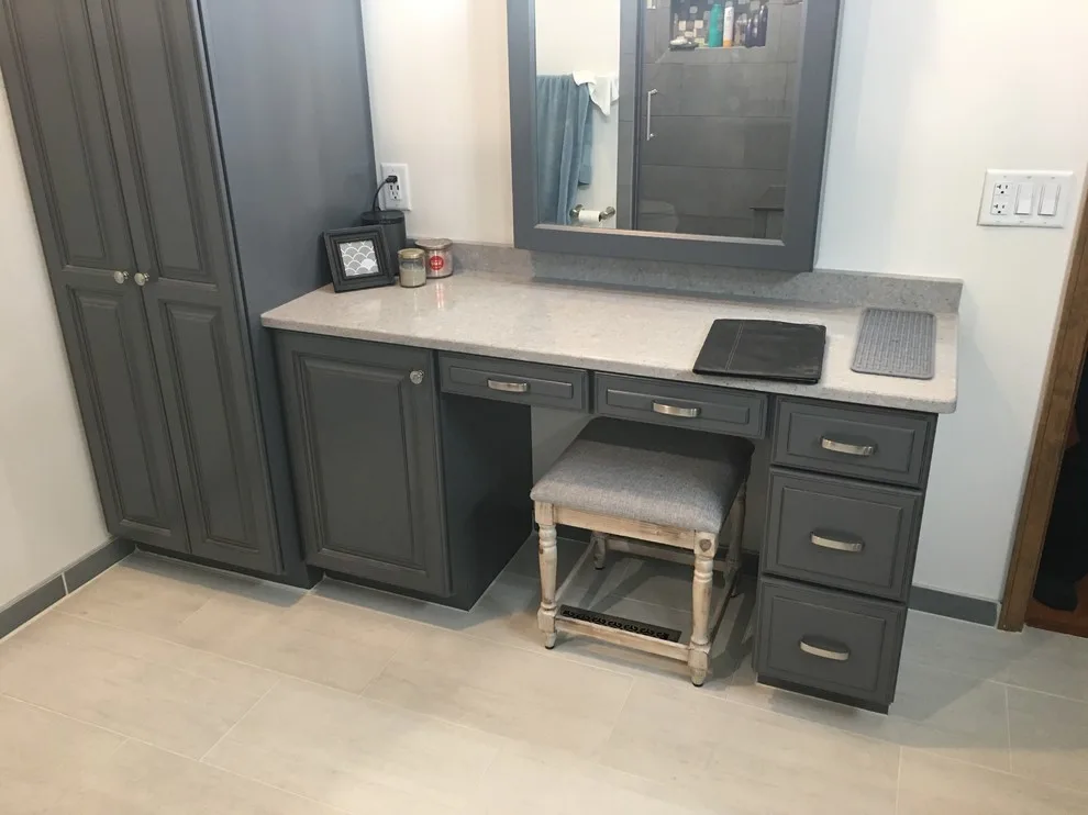 Grey Bathroom with Custom Vanities in West Seneca by New York Kitchen & Bath - Photo 3