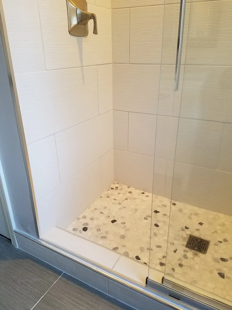 Custom-Built Shower with White 12x24 Tiles by Paramount Tile Design - Photo 14