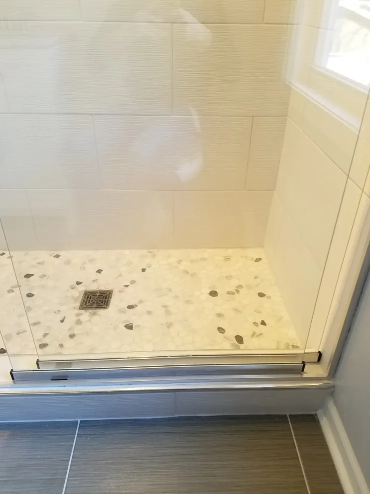 Custom-Built Shower with White 12x24 Tiles by Paramount Tile Design - Photo 7