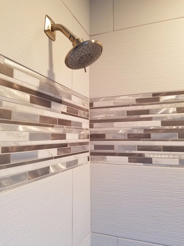 Custom-Built Shower with White 12x24 Tiles by Paramount Tile Design - Photo 8