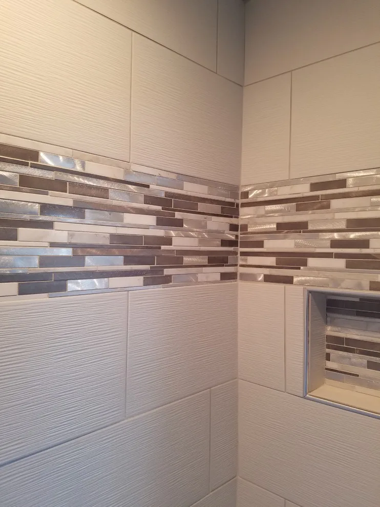 Custom-Built Shower with White 12x24 Tiles by Paramount Tile Design - Photo 23