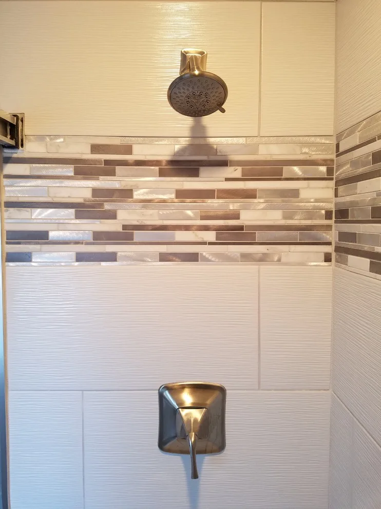 Custom-Built Shower with White 12x24 Tiles by Paramount Tile Design - Photo 18