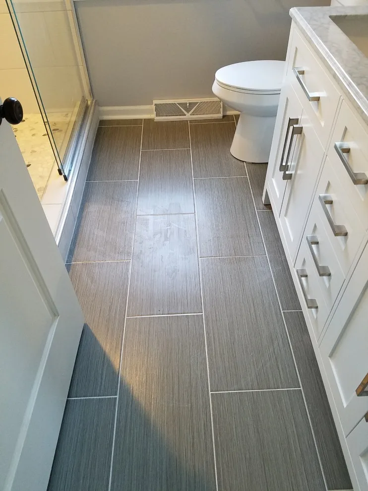 Custom-Built Shower with White 12x24 Tiles by Paramount Tile Design - Photo 21