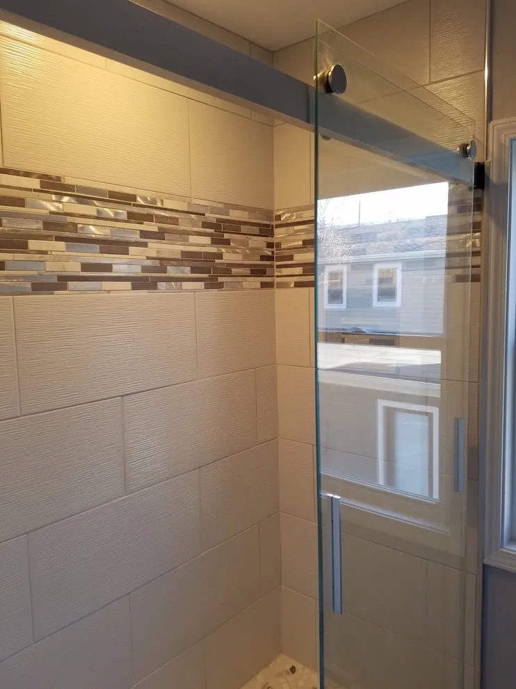 Custom-Built Shower with White 12x24 Tiles by Paramount Tile Design - Photo 22