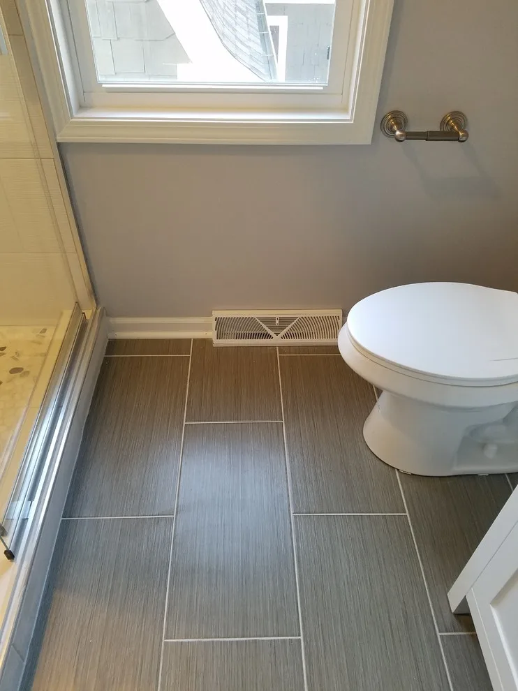 Custom-Built Shower with White 12x24 Tiles by Paramount Tile Design - Photo 13