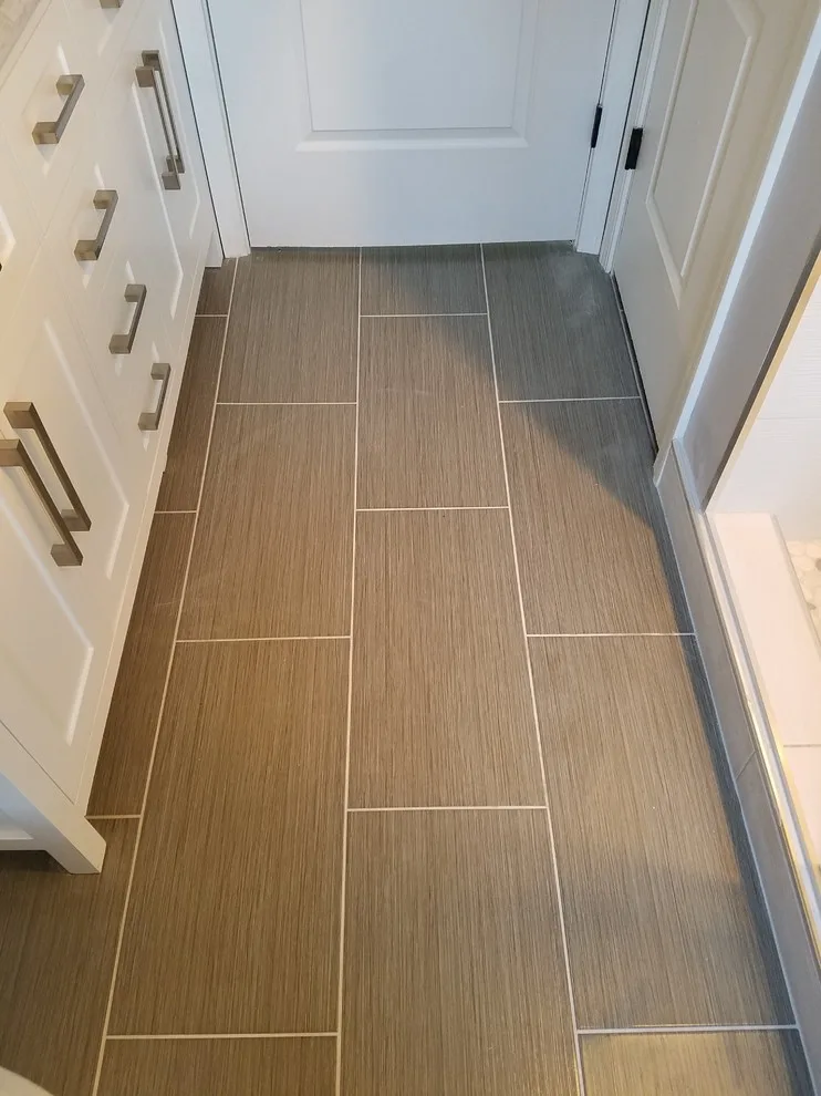 Custom-Built Shower with White 12x24 Tiles by Paramount Tile Design - Photo 2