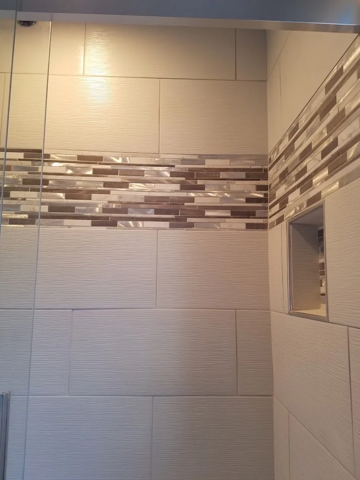 Custom-Built Shower with White 12x24 Tiles by Paramount Tile Design - Photo 20