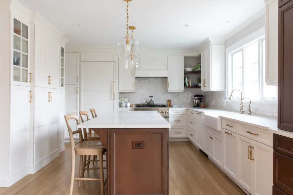Madison, NJ Kitchen Expansion with White and Wood Elements by Robinwood Kitchens - Photo 10