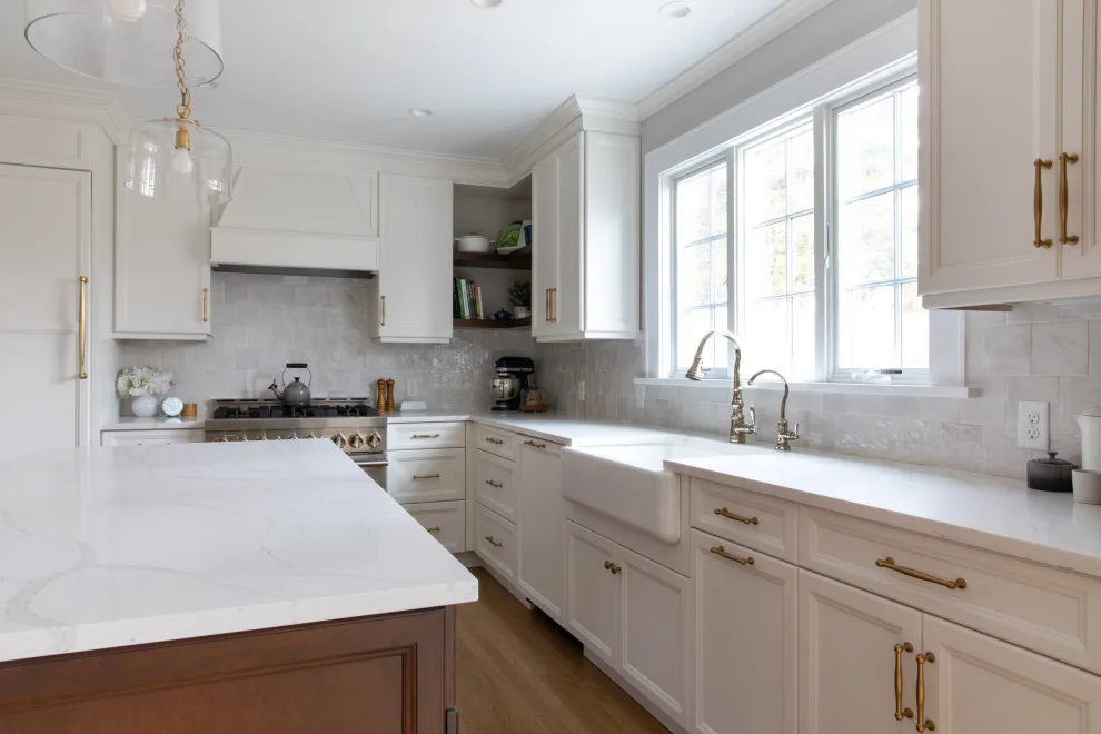 Madison, NJ Kitchen Expansion with White and Wood Elements by Robinwood Kitchens - Photo 19