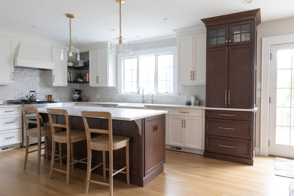Madison, NJ Kitchen Expansion with White and Wood Elements by Robinwood Kitchens - Photo 17