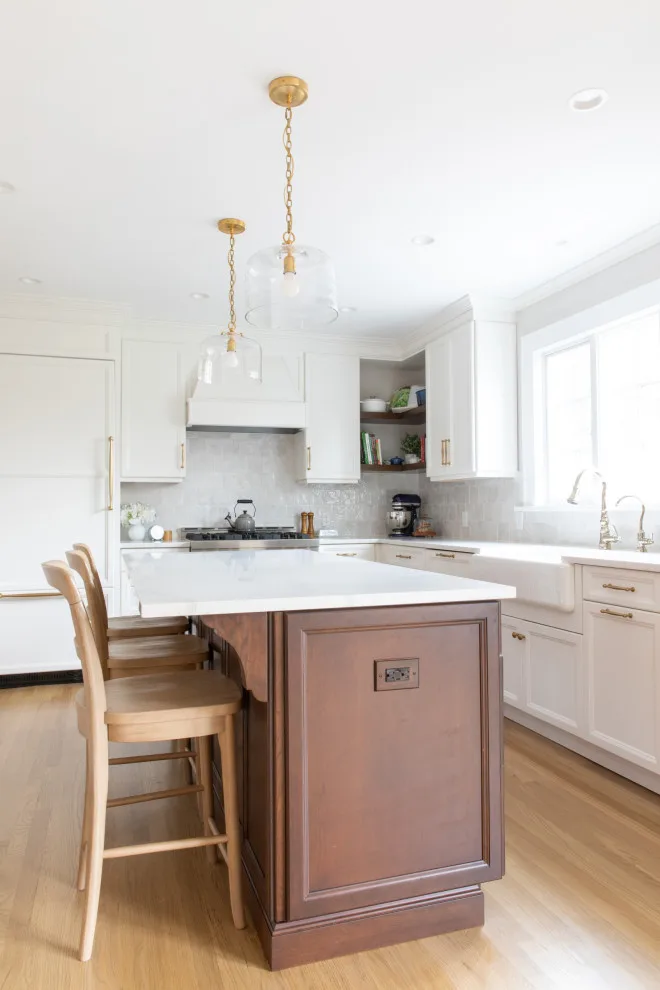 Madison, NJ Kitchen Expansion with White and Wood Elements by Robinwood Kitchens - Photo 5