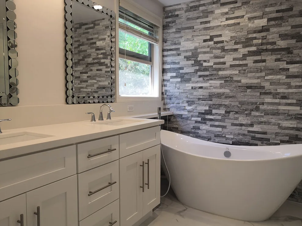 Sherman Oaks CA White Bathroom Renovation by California Kitchen Gallery - Photo 11