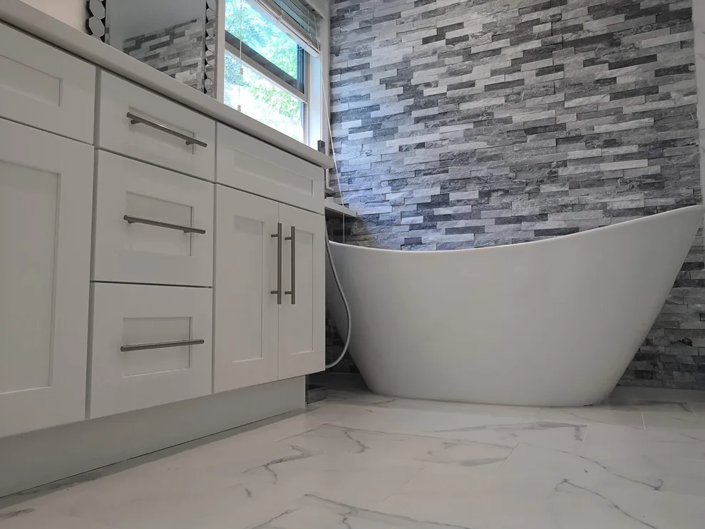 Sherman Oaks CA White Bathroom Renovation by California Kitchen Gallery - Photo 5