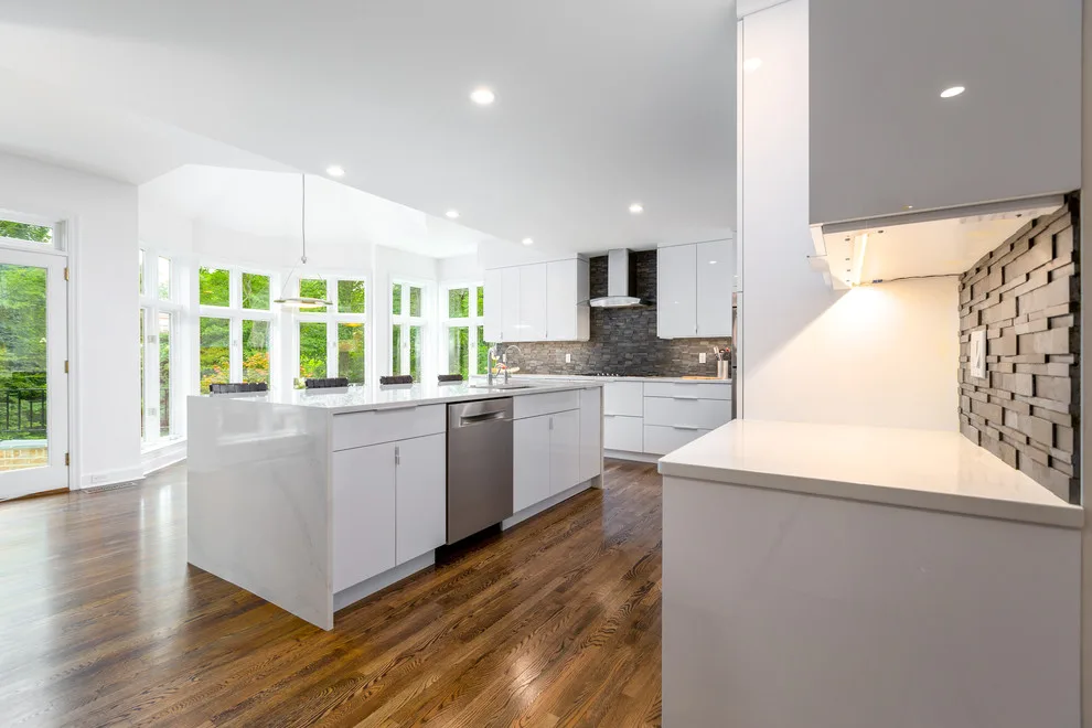 Glossy White Cabinets with White Countertop by Boss Design Center - Photo 7