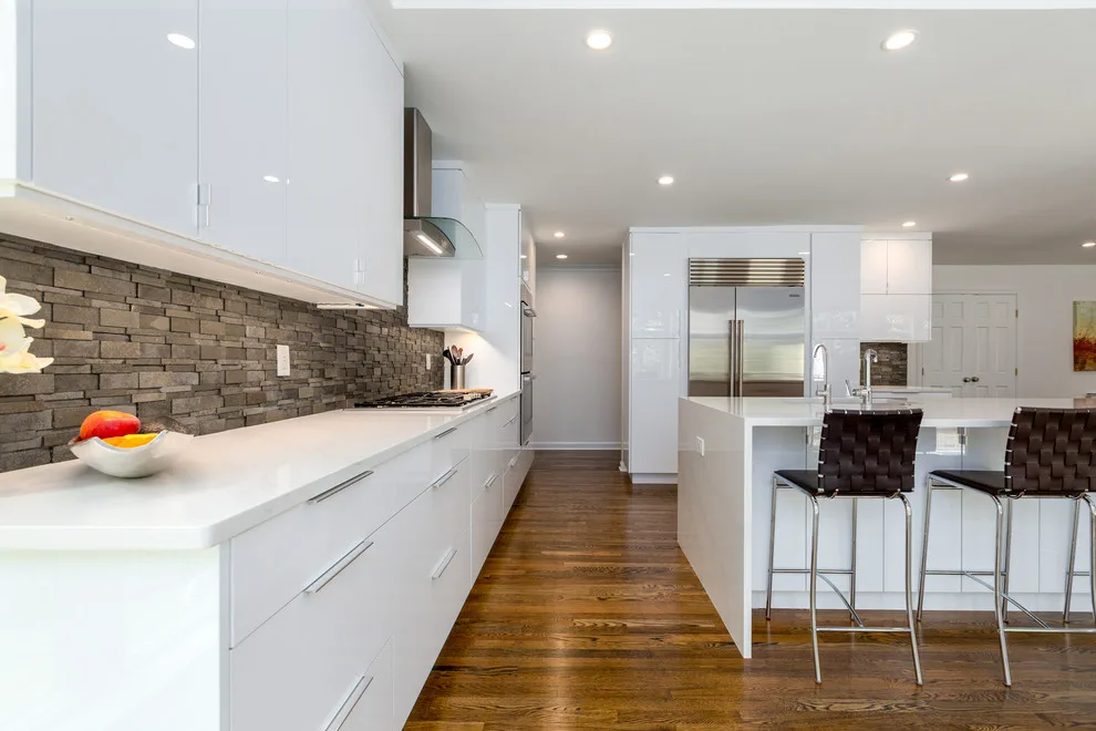 Glossy White Cabinets with White Countertop by Boss Design Center - Photo 4