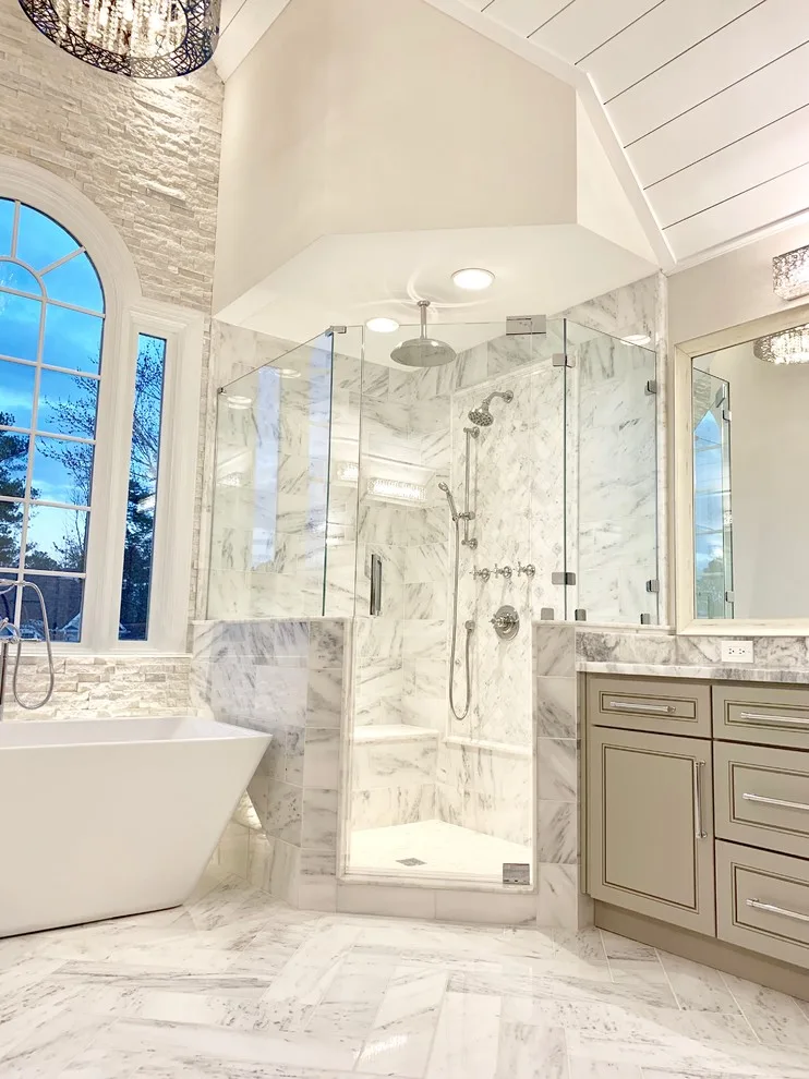 Elegant White Bathroom by RH Design And Remodeling - Photo 12