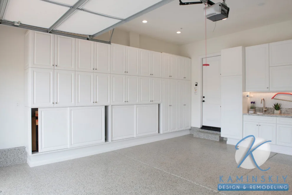 Contemporary White Garage by Kaminskiy Design And Remodeling - Photo 4