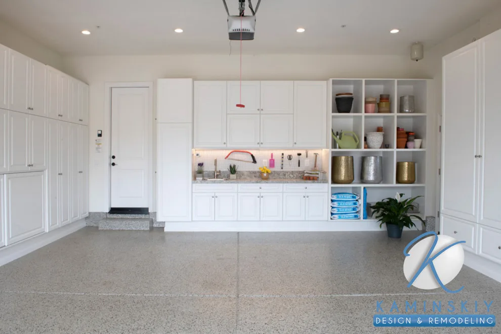 Contemporary White Garage by Kaminskiy Design And Remodeling - Photo 5