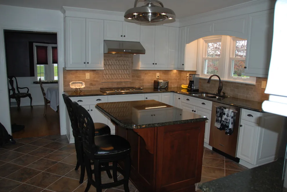 Contrasting White Island Kitchen by Conrad Kitchen, Bath And Remodeling LLC - Photo 2