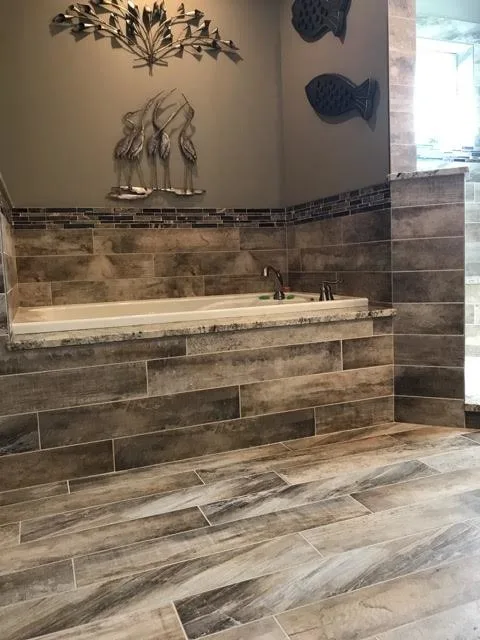 Timber-Style Main Bathroom by Artistic Tile & Stone - Photo 5