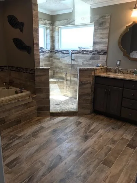 Timber-Style Main Bathroom by Artistic Tile & Stone - Photo 3