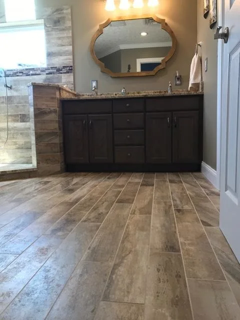Timber-Style Main Bathroom by Artistic Tile & Stone - Photo 7