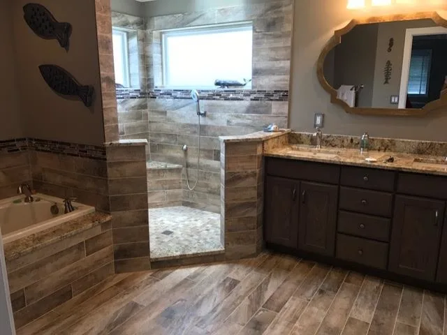 Timber-Style Main Bathroom by Artistic Tile & Stone - Photo 6