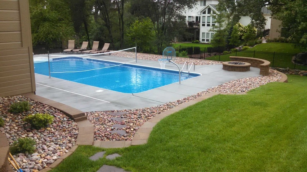 Backyard Space with Pool and Fire Pit by Executive Lawn & Landscaping, LLC. - Photo 3