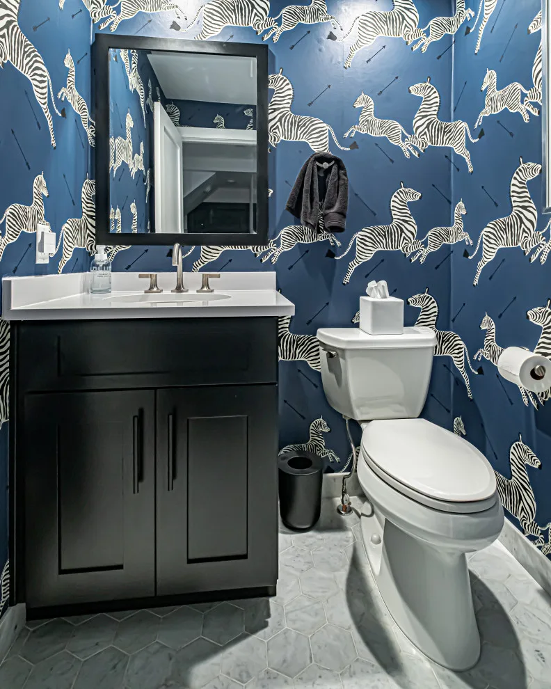 Bold Powder Room - Short Hills, NJ by KraftMaster Renovations - Photo 2