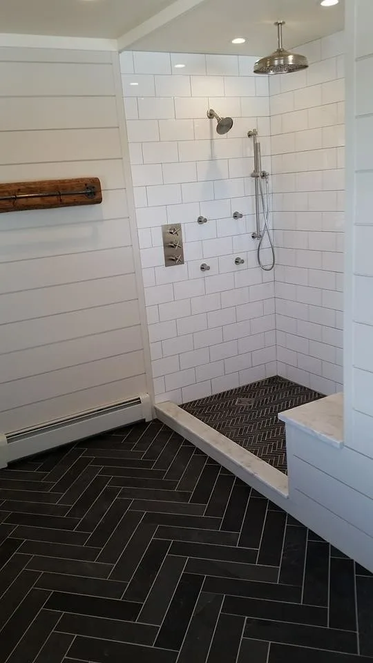 Contemporary Farmhouse Bathroom by Re-Modern Homes Inc/All Aspects Tile And Carpentry - Photo 2