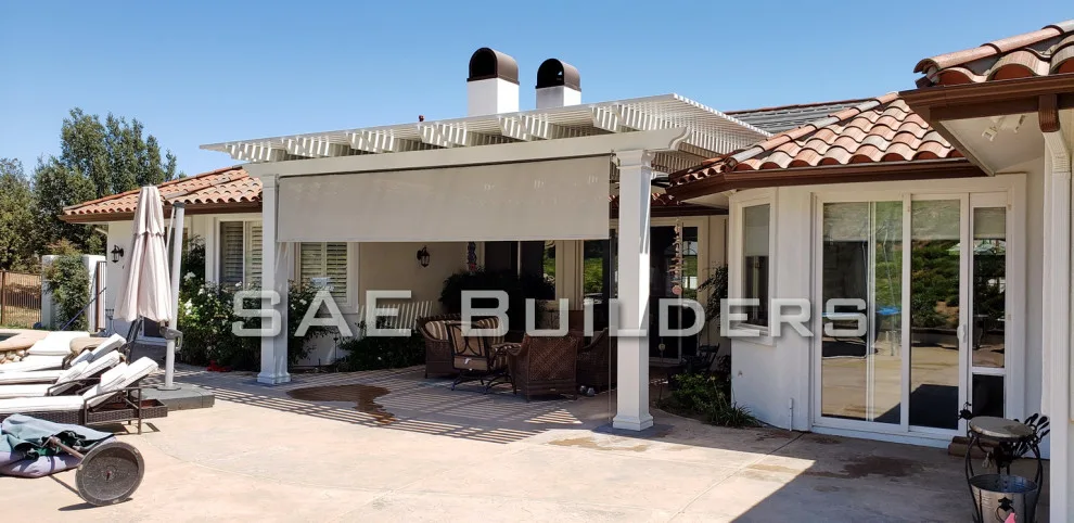 Alumawood Structure with Roll Down Drop Shades at La Cresta by SAE Builders - Photo 2