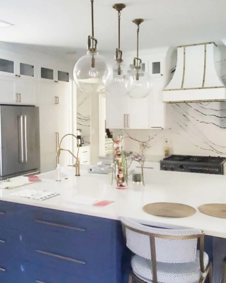 Navy, Gold, and White Kitchen by Amy's Paint And Remodeling Solutions - Photo 13