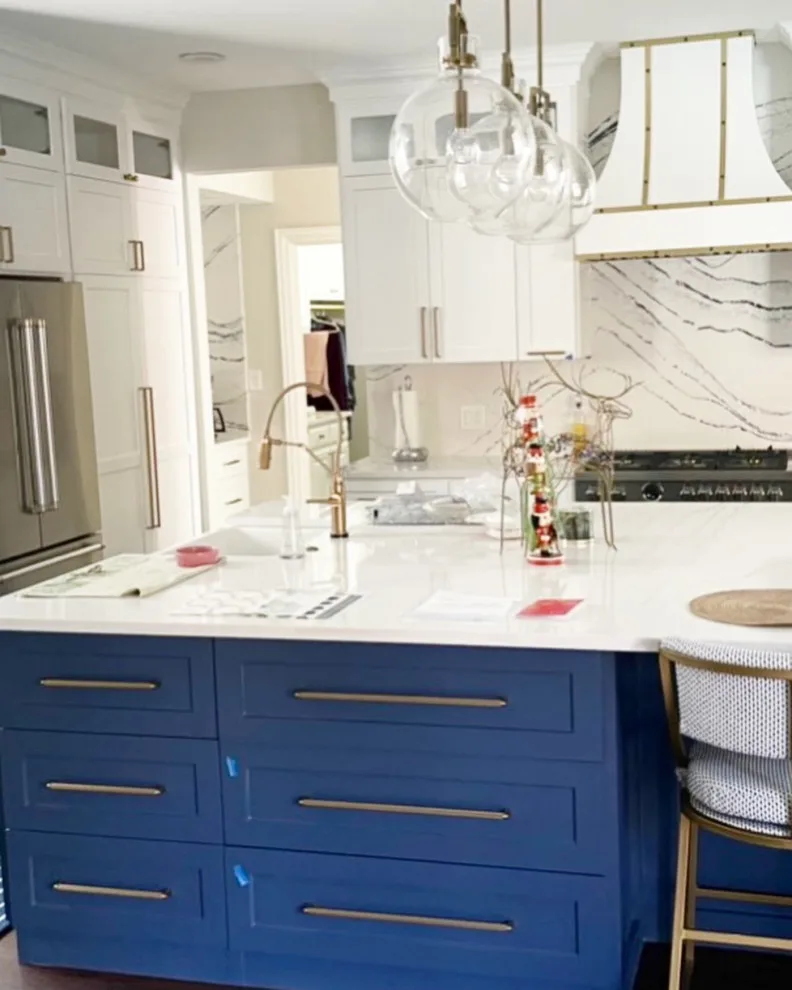 Navy, Gold, and White Kitchen by Amy's Paint And Remodeling Solutions - Photo 8