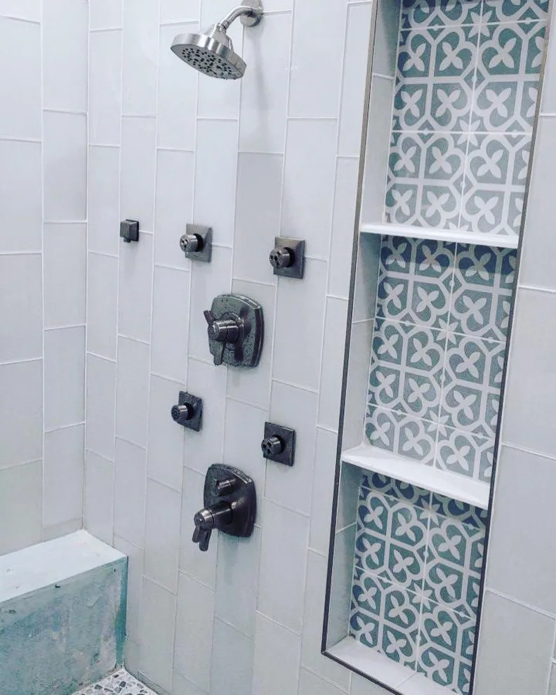 Bathroom with glass tiles by Amy's Paint And Remodeling Solutions - Photo 6