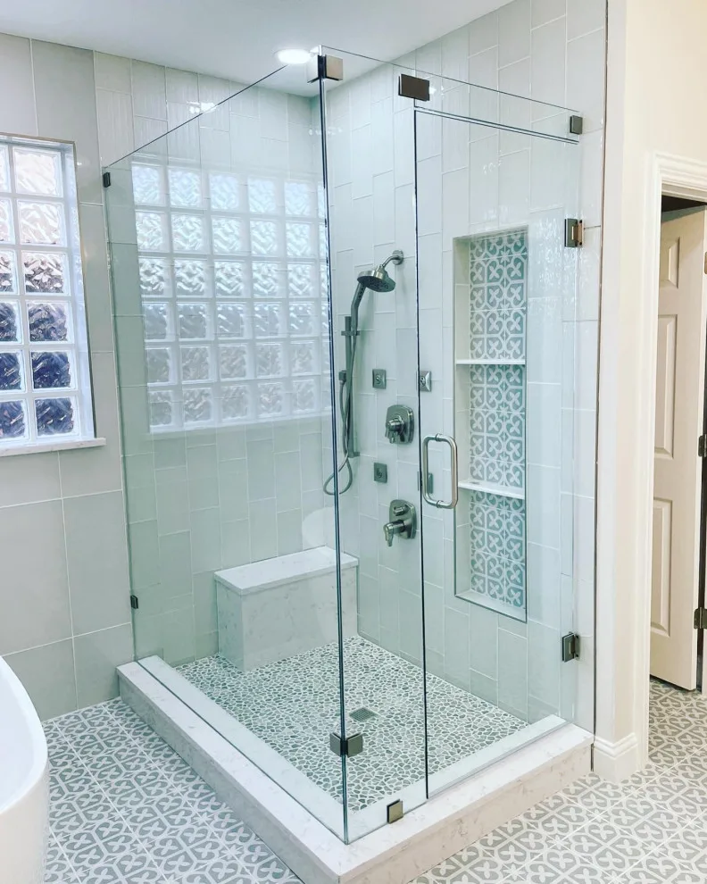Bathroom with glass tiles by Amy's Paint And Remodeling Solutions - Photo 5
