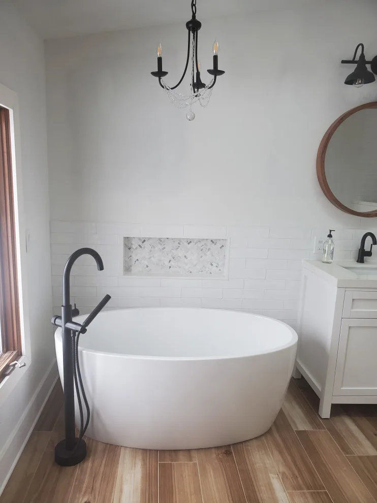 Contemporary Farmhouse Bathroom by Deborah Roides Interior Design - Photo 5